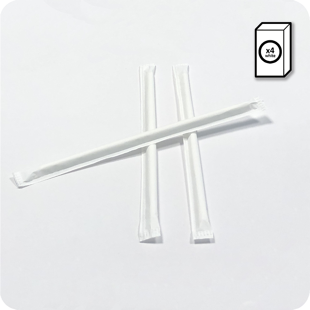Up'nJoy - Carton of 4 boxes x 100 pieces = 400 single wrapped straws Ø 8 mm x 245 mm